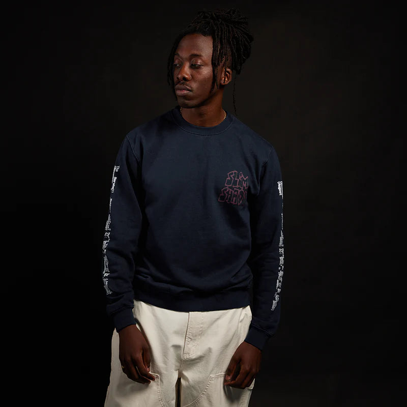 Graffiti Slim Crewneck (Navy)
