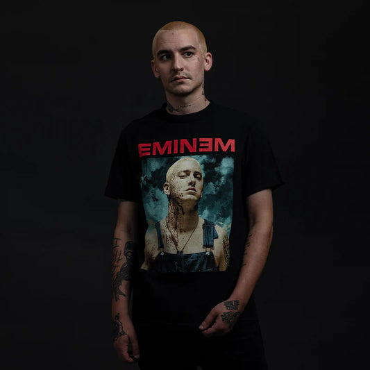 Eminem Bloody Chainsaw Graphic Black T-Shirt
